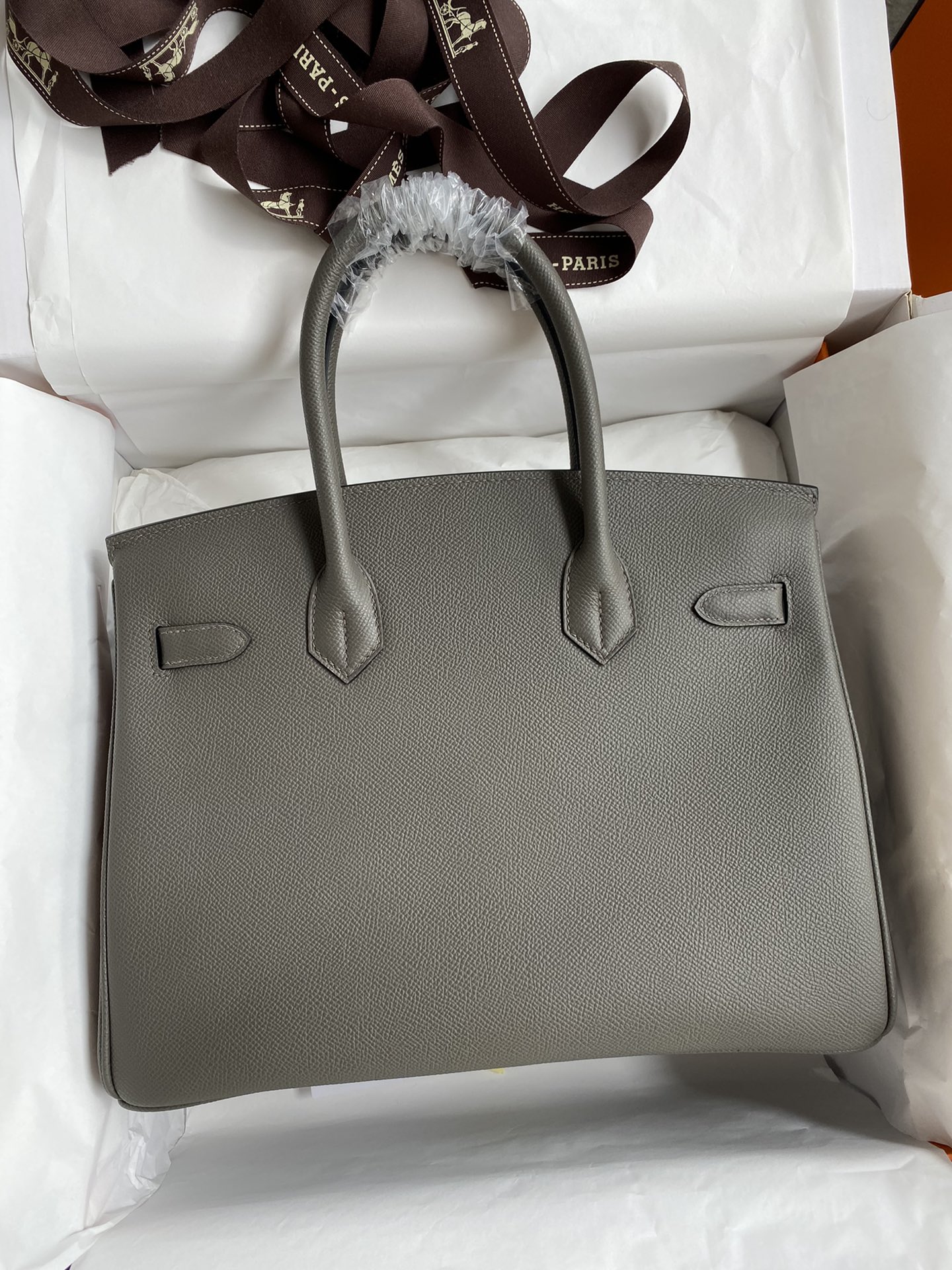 Hermes Birkin 30CM Epsom Leather Handbag Iron Grey